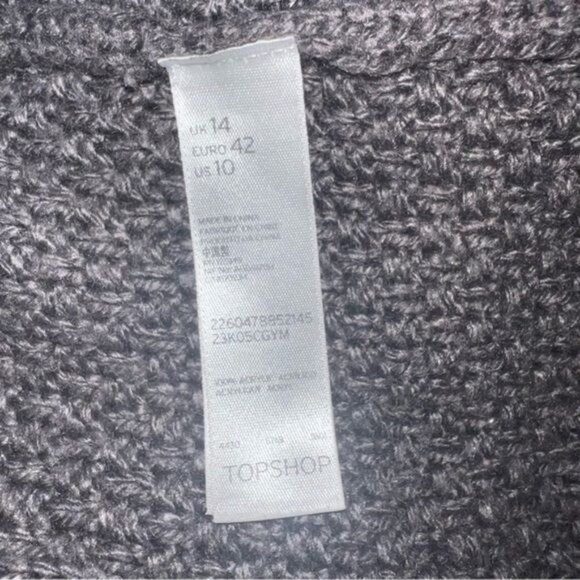 Topshop Womens Cable Knit Ombre Sweater Gray Long Sleeve Size US 10 UK 14 - Picture 6 of 6